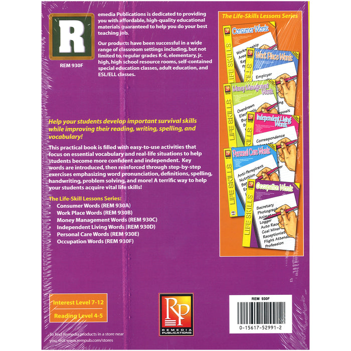 Remedia Publications REM930H Life-Skill Lessons Book Series, 6 Book Set