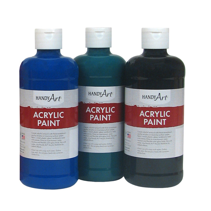 Handy Art RPC881055 Acrylic Paint, Assorted Colors, 16 oz, Set of 6
