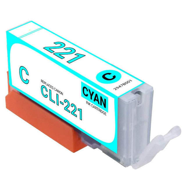 Compatible Canon 2947B001 CLI-221C Cyan Inkjet Cartridge