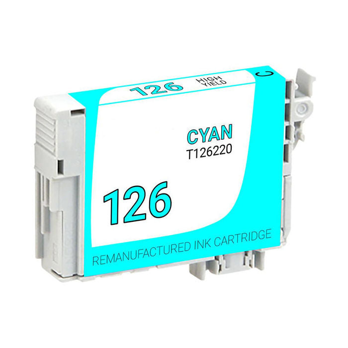 Remanufactured Epson T126220 Cyan High Yield Inkjet Cartridge
