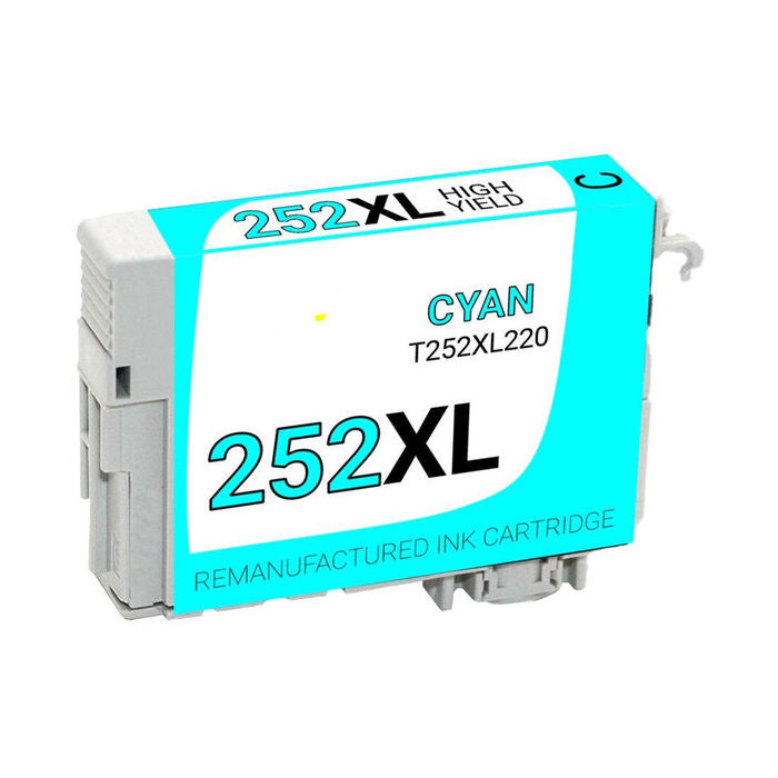 Remanufactured Epson (252XL) T252XL220 Cyan Inkjet Cartridge