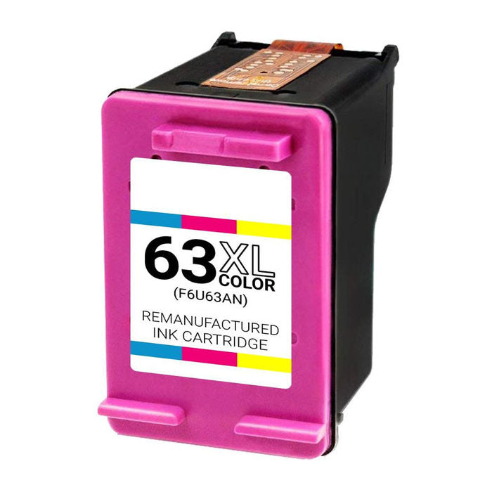 Remanufactured HP F6U63AN HP 63XL Color Inkjet Cartridge