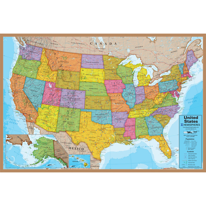 Hemispheres RWPHMP02 USA Puzzle, 24" Height, 36" Width, 500 Pieces
