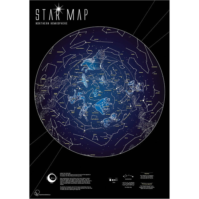 Maps International RWPMI03 Glow in the Dark Star Map, 33" x 23"