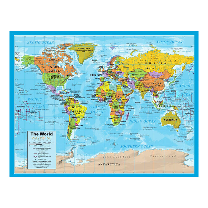 Waypoint Geographic RWPNB02 World/USA Laminated Notebook Maps, 12 Count