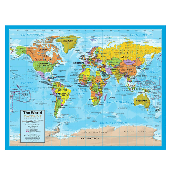 Waypoint Geographic RWPNB03 World/USA Laminated Notebook Maps, 32 Count