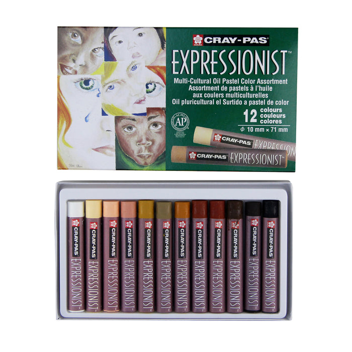 Sakura SAKXLP12SA Cray-Pas Expressionist Oil Pastels, Skin Tone Assorted Colors, 12-Piece Set