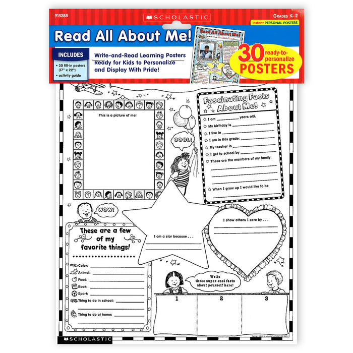 Scholastic Teaching Solutions SC-0439152852 Instant Personal Poster Sets: Read All About Me, Set of 30