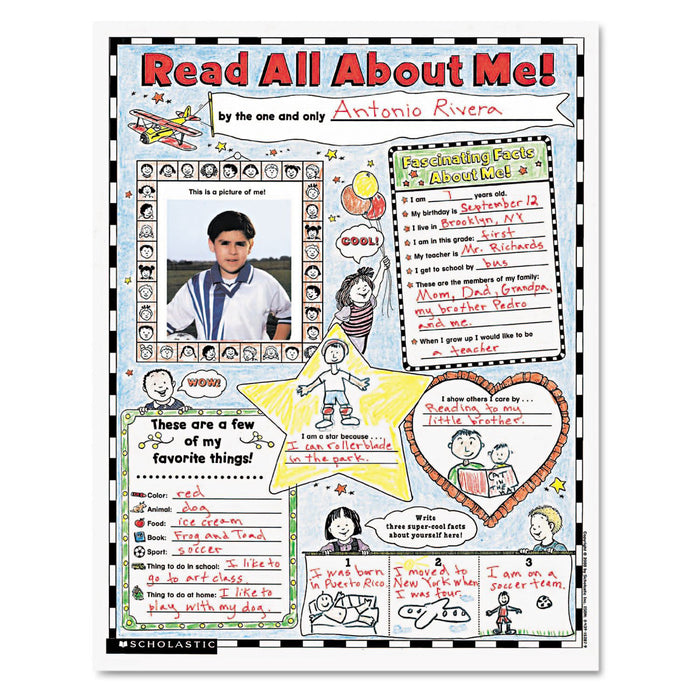 Scholastic Teaching Solutions SC-0439152852 Instant Personal Poster Sets: Read All About Me, Set of 30