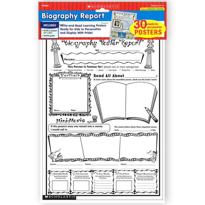 Scholastic Teaching Solutions SC-0439323231 Instant Personal Poster Sets: Biography Report