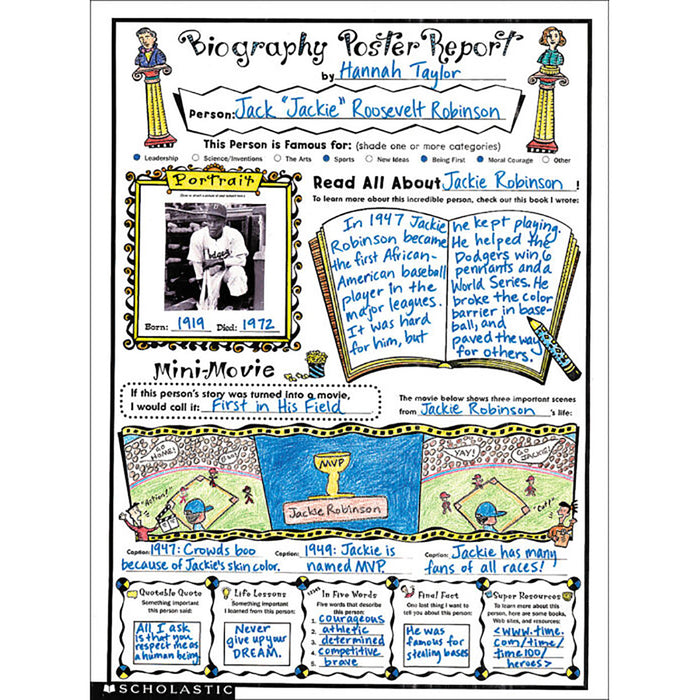 Scholastic Teaching Solutions SC-0439323231 Instant Personal Poster Sets: Biography Report