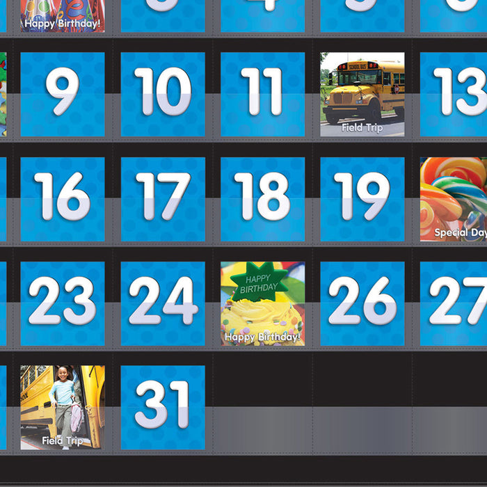 Scholastic Teaching Solutions SC-583866 Monthly Calendar Pocket Chart with Cards, Black