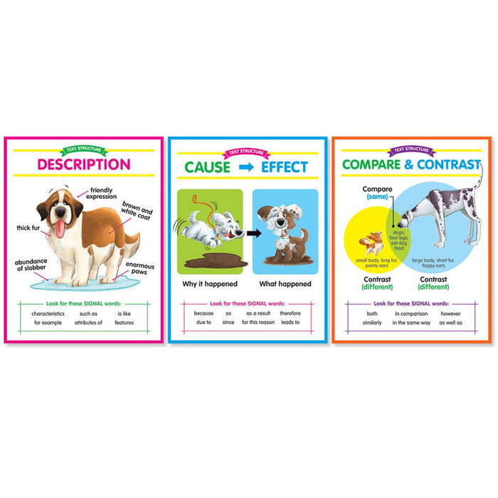 Scholastic Teaching Solutions SC-834493 Anchor Chart Set: Text Structures Bulletin Board Set