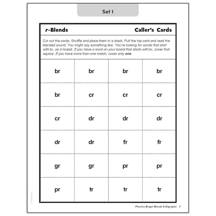 Scholastic Teaching Solutions SC-9781546106494 Phonics Bingo: Blends & Digraphs Activity Book