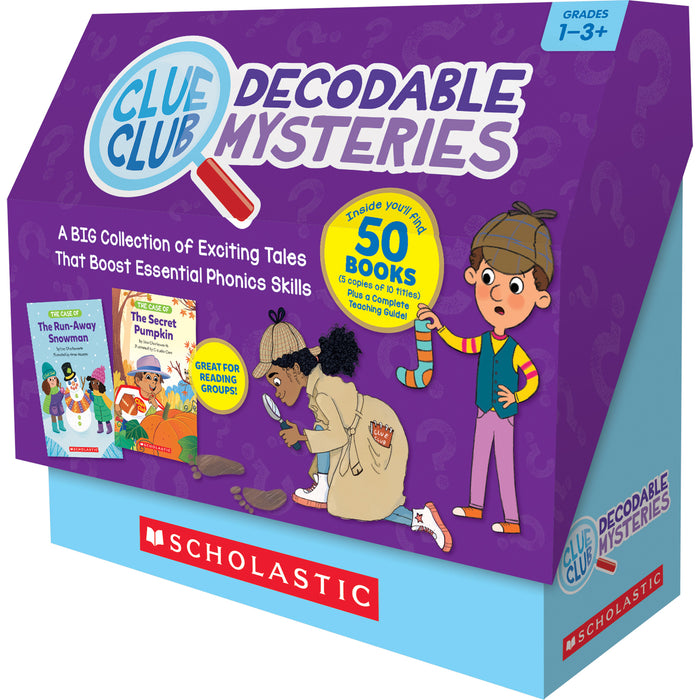 Scholastic Teaching Solutions SC-9781546108191 Clue Club Decodable Mysteries, Multi-Copy Set, 50 Books