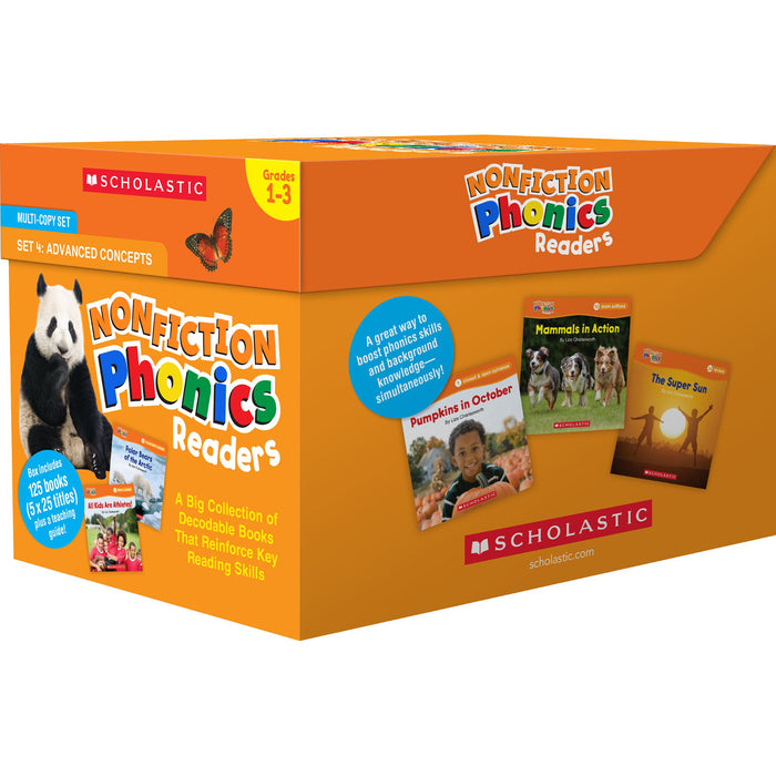Scholastic Teaching Solutions SC-9781546164586 Nonfiction Phonics Readers Set 4: Advanced Concepts, Multiple-Copy Set, 125 Books