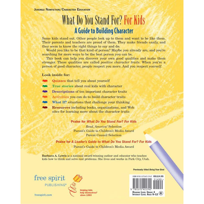 Free Spirit Publishing SEP899743 What Do You Stand For?, For Kids Book