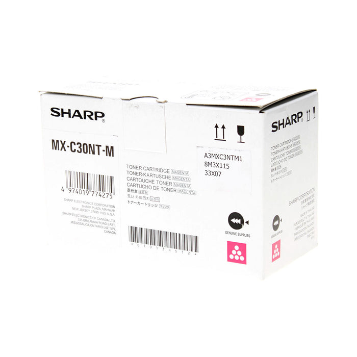 OEM Sharp MX-C30NTM Toner Cartridge, Magenta 6K Yield