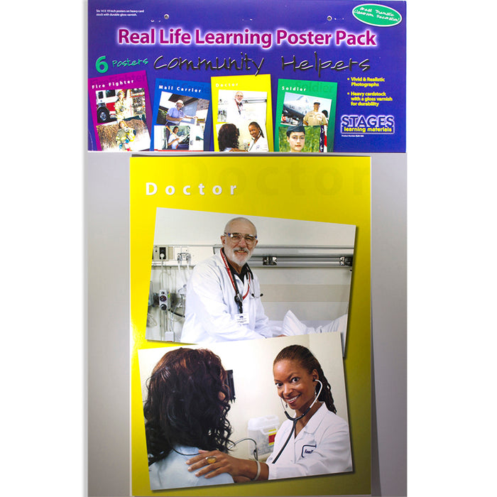 Stages Learning Materials SLM154 Community Helpers Real Life Learning Poster Set, Set of 6