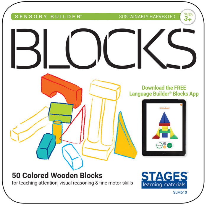Stages Learning Materials SLM510 Sensory Builder Blocks, Set of 50