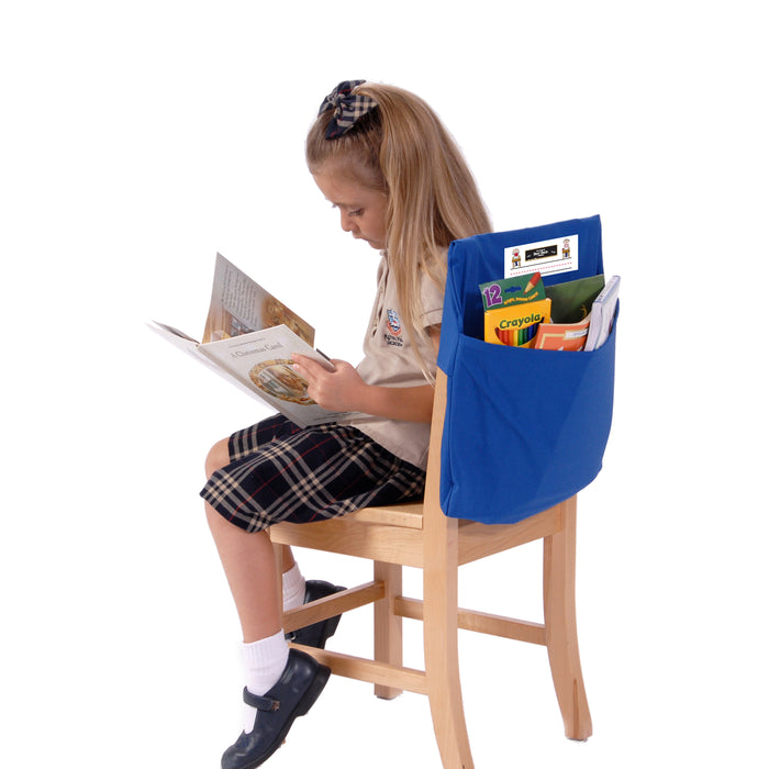 Seat Sack SSK00117BL Large Chair Pocket Classroom Storage Organizer - 17 inch, Blue