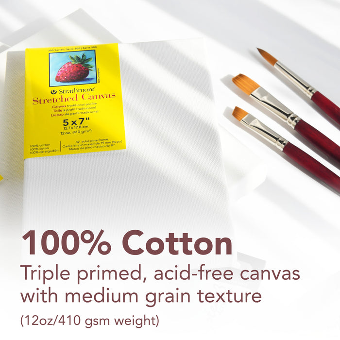 Strathmore STT31307 300 Series Traditional Stretched Canvas, 5x7 inch