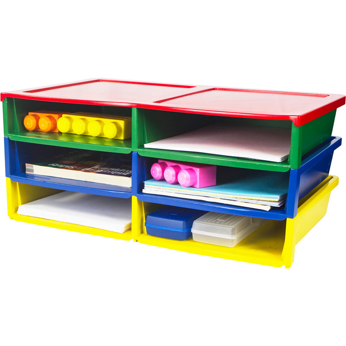 Storex STX61656E01C Quick Stack Literature Organizer, 6 Compartments, Classroom Colors