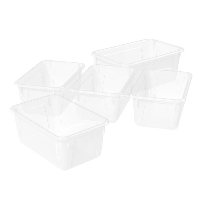 Storex STX62461U05C Small Cubby Bin, Translucent, 5-Pack