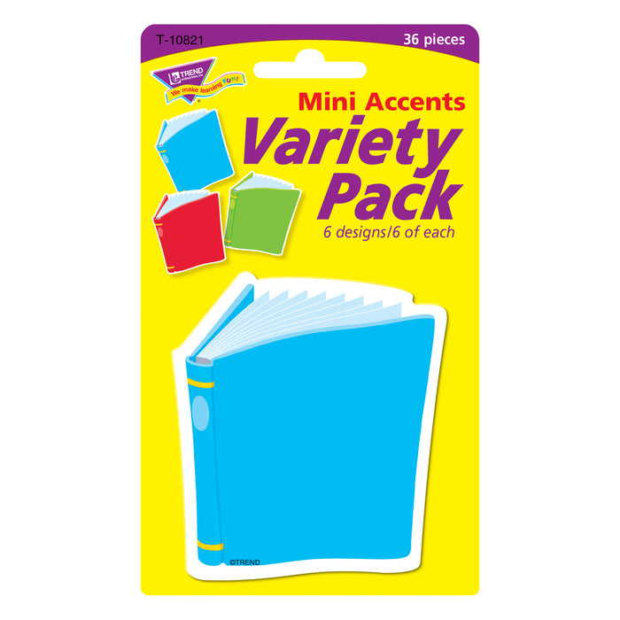TREND T-10821 Bright Books Mini Accents Variety Pack, 36 ct
