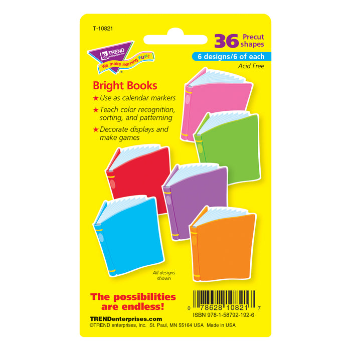TREND T-10821 Bright Books Mini Accents Variety Pack, 36 ct
