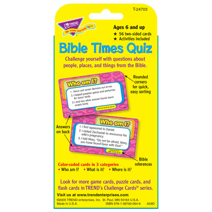TREND T-24703 Bible Times Quiz Challenge Cards