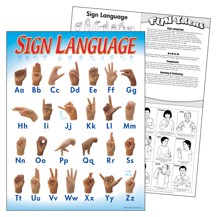 TREND T-38039 Sign Language Learning Chart, 17" x 22"