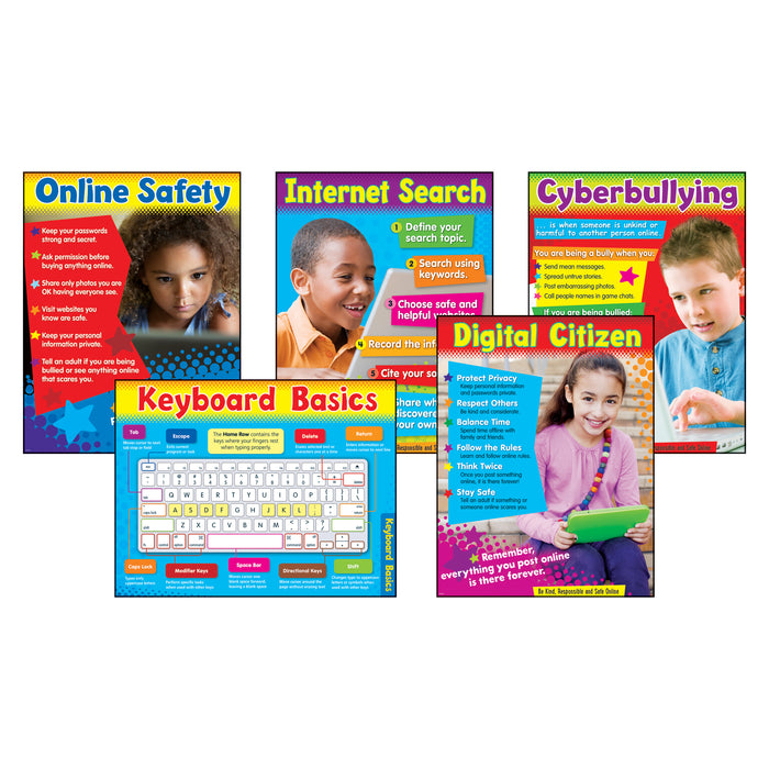 TREND T-38961 Technology (Primary) Learning Charts Combo Pack, Set of 5