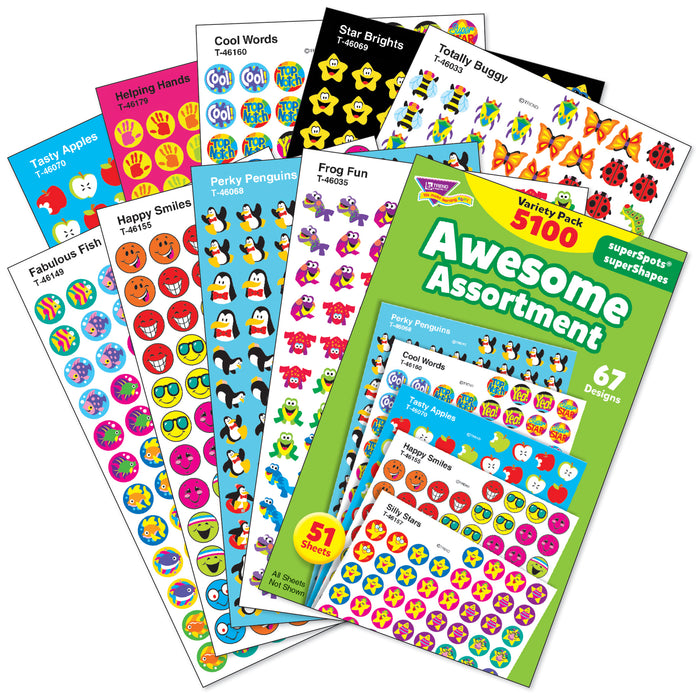 TREND T-46826 Awesome Assortment superSpots/superShapes Variety Pack - 5100 ct