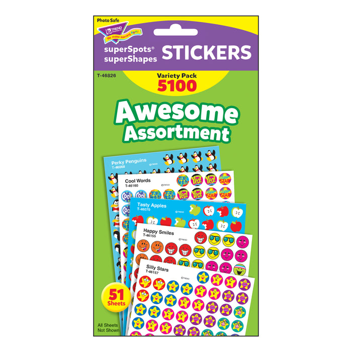 TREND T-46826 Awesome Assortment superSpots/superShapes Variety Pack - 5100 ct