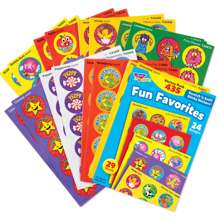 TREND T-6491 Fun Favorites Stinky Stickers Variety Pack, 435 ct
