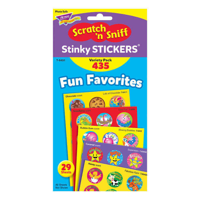 TREND T-6491 Fun Favorites Stinky Stickers Variety Pack, 435 ct