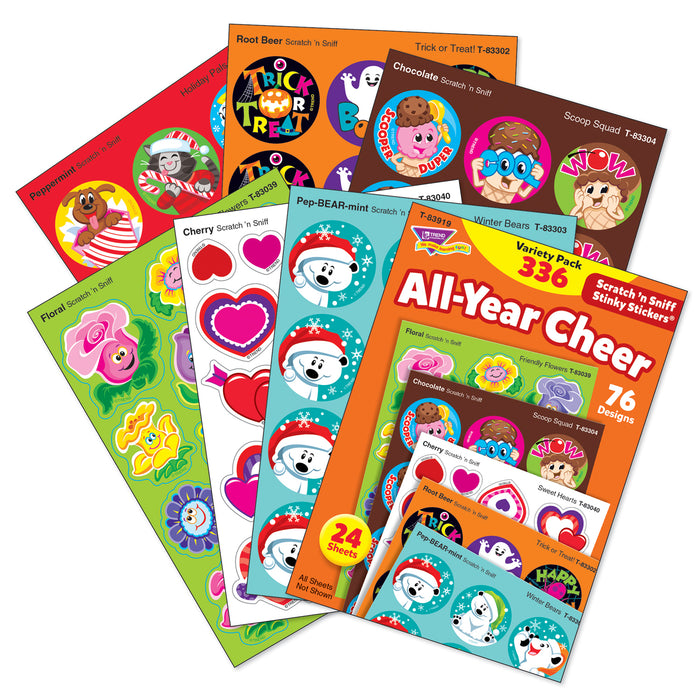 TREND T-83919 All Year Cheer Stinky Stickers Variety Pack, 336 Count
