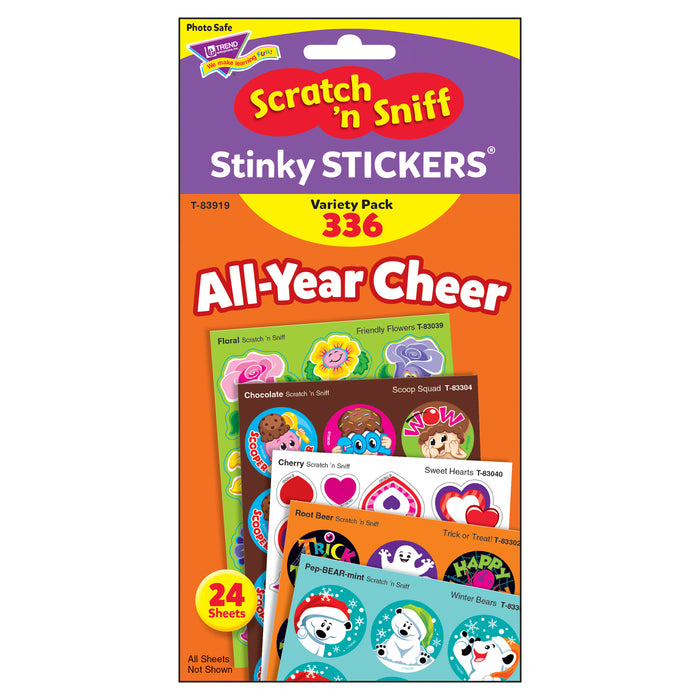 TREND T-83919 All Year Cheer Stinky Stickers Variety Pack, 336 Count