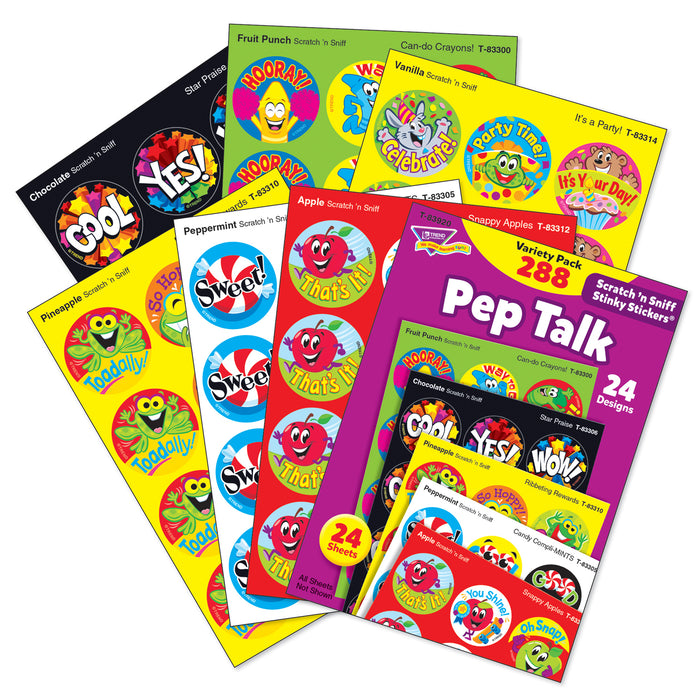 TREND T-83920 Pep Talk Stinky Stickers Variety Pack, 288 Count