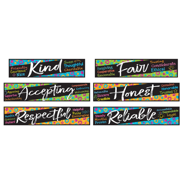 TREND T-8782 Color Harmony Character Traits Mini Bulletin Board Set