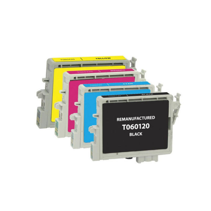 Remanufactured Epson T060 Inkjet Cartridges, Black, Cyan, Magenta, Yellow