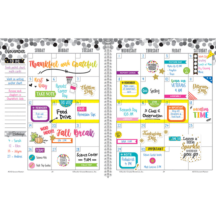 Teacher Created Resources TCR2152 Confetti Lesson Planner