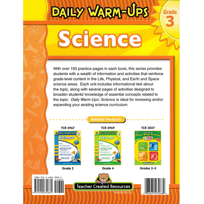 Teacher Created Resources TCR3968 Daily Warm-Ups Science Book, Grade 3