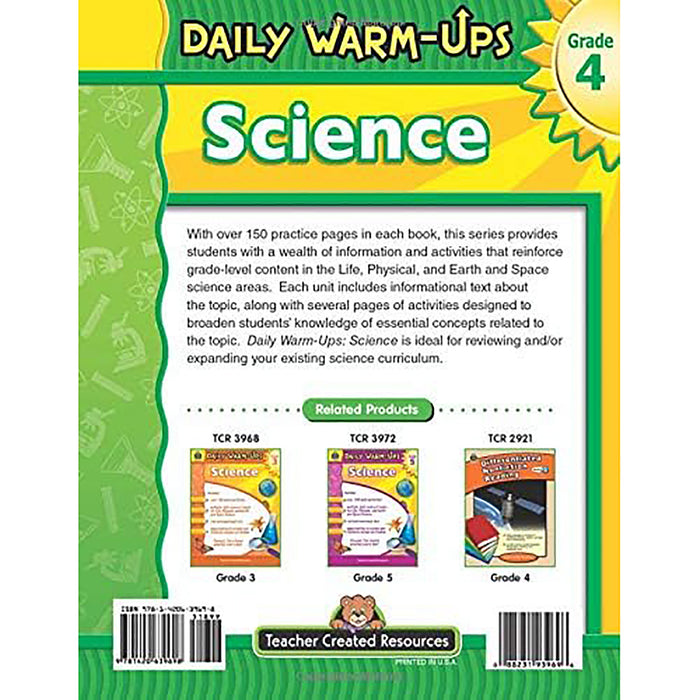 Teacher Created Resources TCR3969 Daily Warm-Ups Science Book, Grade 4