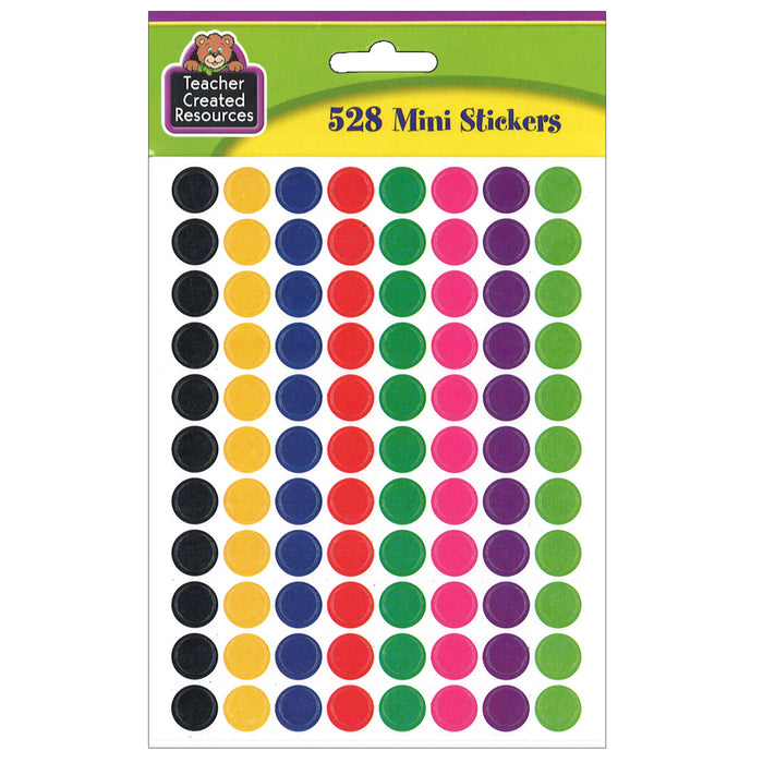 Teacher Created Resources TCR4820 Colorful Circles Mini Stickers, 3/8" Diameter, Pack of 528