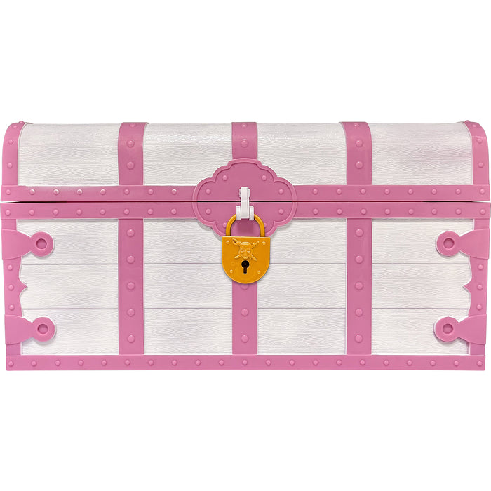 Teacher Created Resources TCR6055 Treasure Chest with Lock & Key, Pink & White