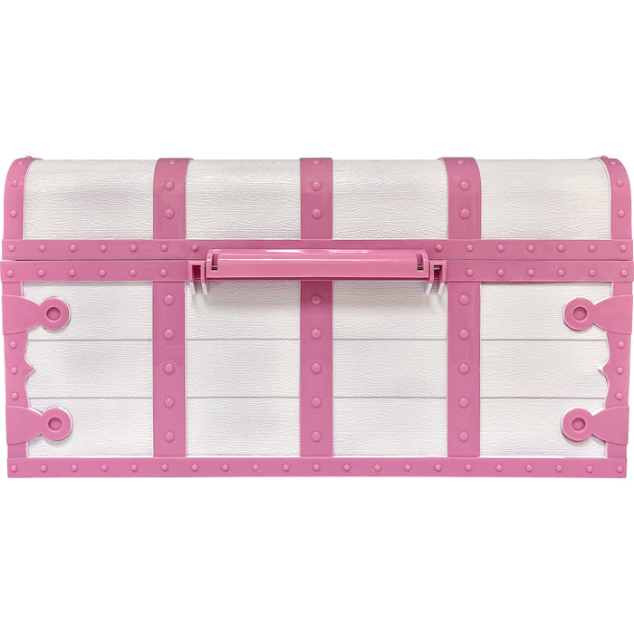 Teacher Created Resources TCR6055 Treasure Chest with Lock & Key, Pink & White
