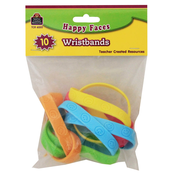 Teacher Created Resources TCR6550 Happy Faces Wristbands, Pack of 10
