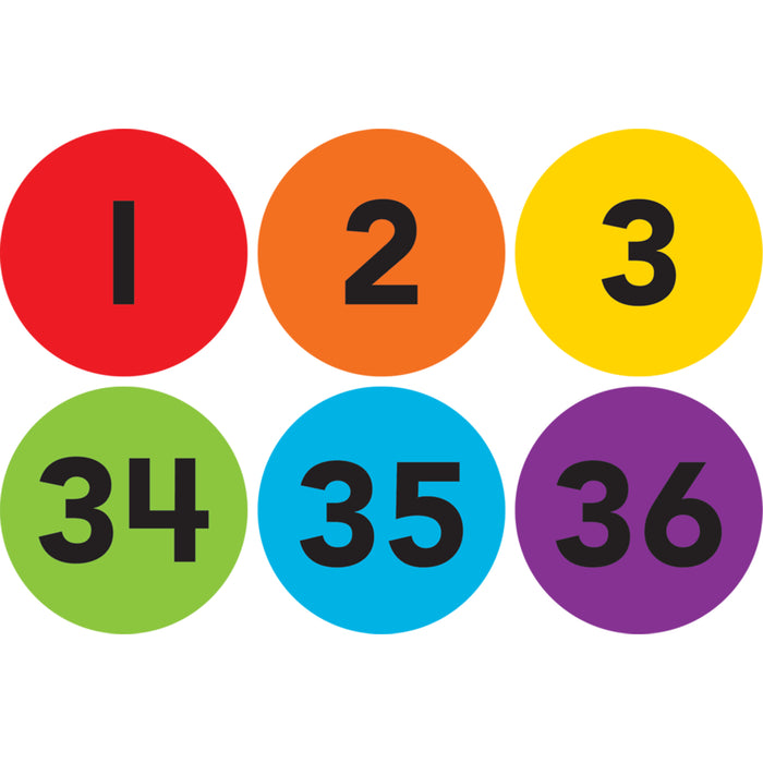 Teacher Created Resources TCR77005 Spot On Numbers 1&ndash;36 Carpet Markers, 4"